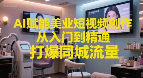 AI赋能美业短视频创作，从入门到精通，打爆同城流量，超级AI工具短视频实操落地-百盟网