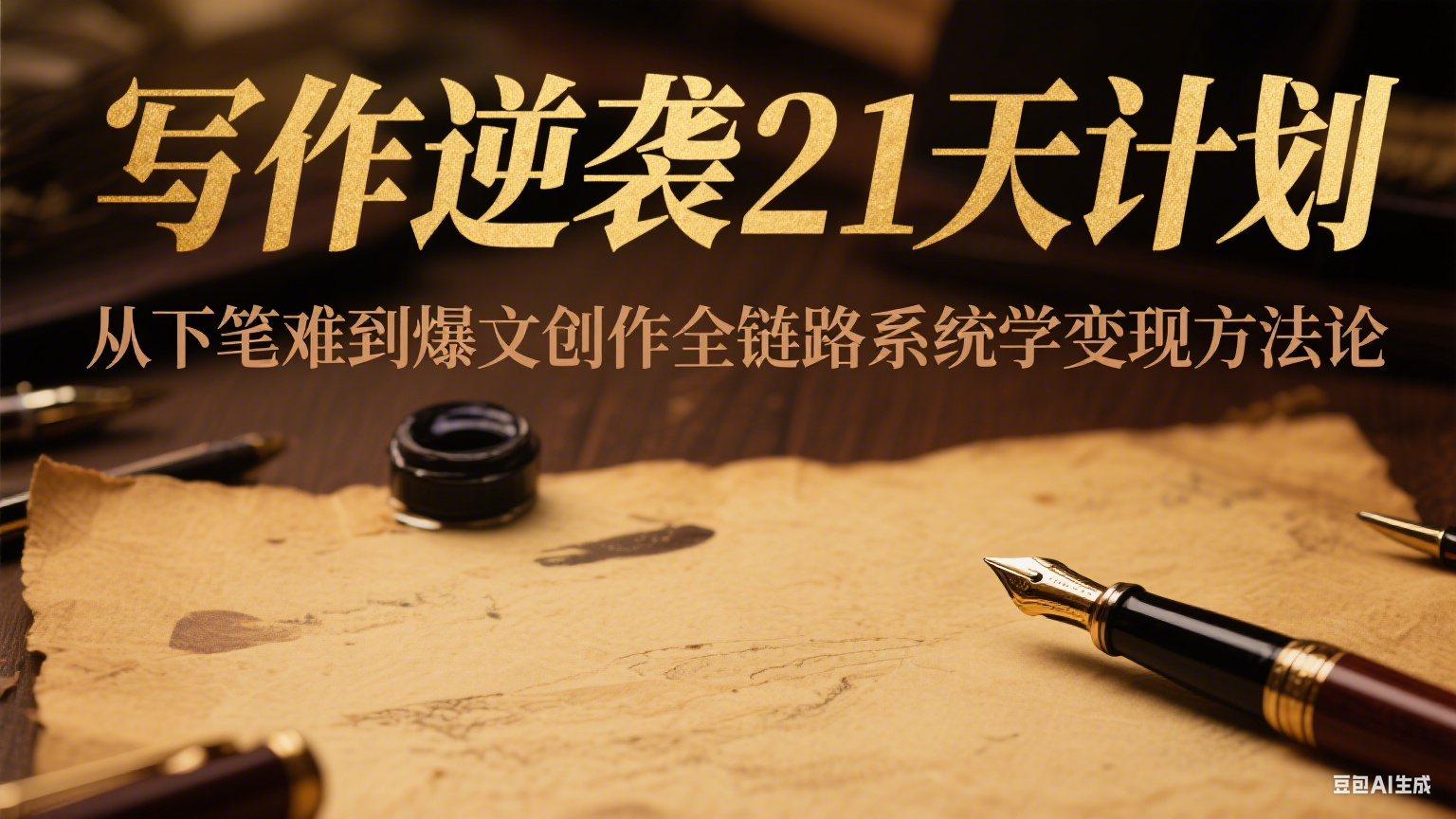 写作逆袭21天计划：从下笔难到爆文创作全链路系统学变现方法论-百盟网