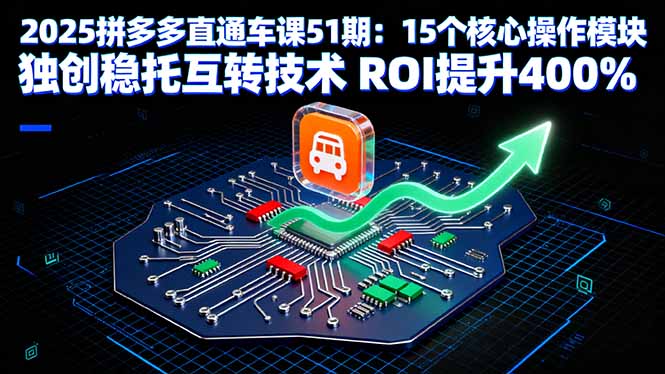 2025拼多多直通车课51期：15个核心操作模块 独创稳托互转技术 ROI提升400%-百盟网