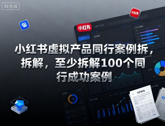 小红书虚拟产品同行案例拆解，至少拆解100个同行成功案例(完结)-百盟网