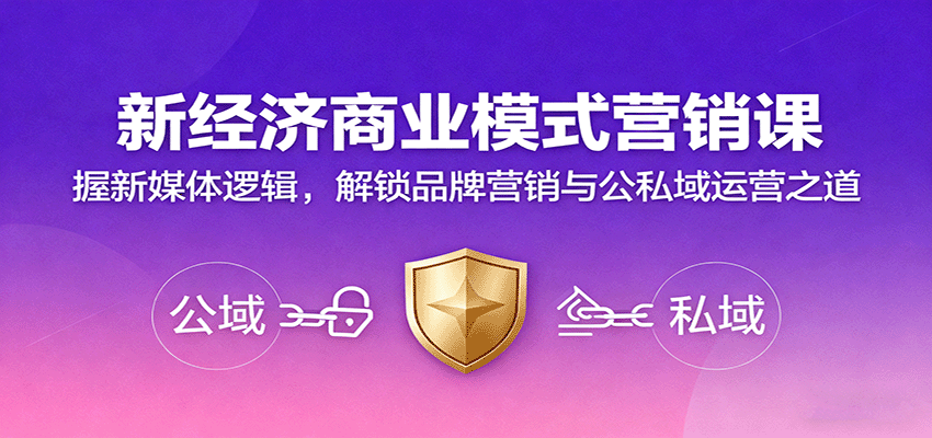 新经济商业模式营销课，握新媒体逻辑，解锁品牌营销与公私域运营之道-百盟网