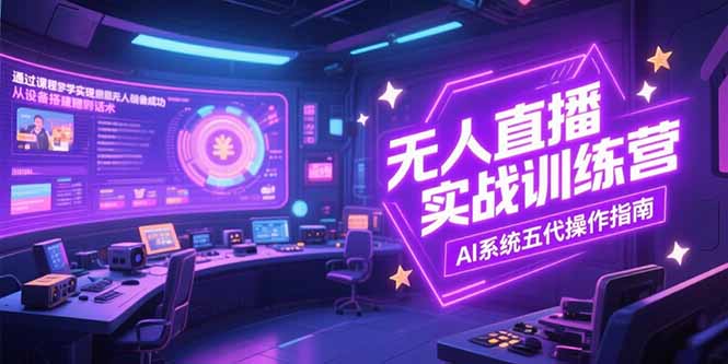 无人直播实操训练营，从设备搭建到话术，AI系统五代操作指南(7月更新-百盟网