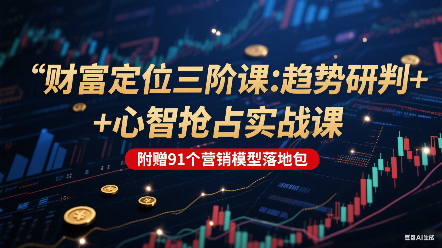 财富定位三阶：趋势研判 + 心智抢占实战课，附赠91个营销模型落地包-百盟网