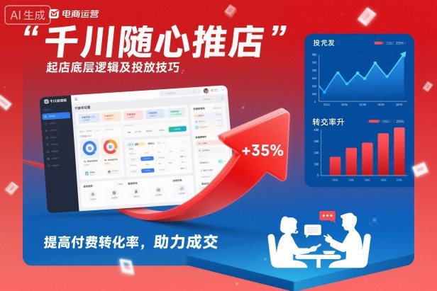 千川随心推起店底层逻辑及投放技巧，提高付费转化率，助力成交-百盟网