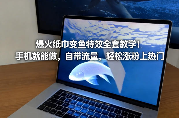 爆火纸巾变鱼特效全套教学！手机就能做，自带流量，轻松涨粉上热门-百盟网