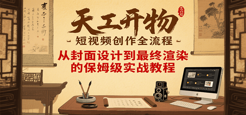 天工开物短视频创作全流程，从封面设计到最终渲染的保姆级实战教程-百盟网