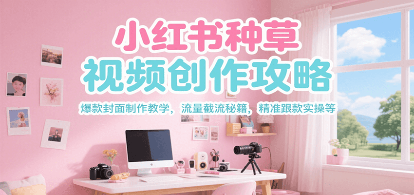 小红书种草视频创作攻略，爆款封面制作教学 ，流量截流秘籍 ，精准跟款实操等-百盟网