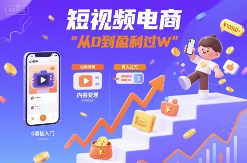 短视频电商：短视频变现从0到盈利过W-百盟网