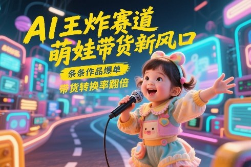 AI王炸赛道，萌娃带货新风口，条条作品爆单，带货转换率翻倍，核心逻辑拆解-百盟网