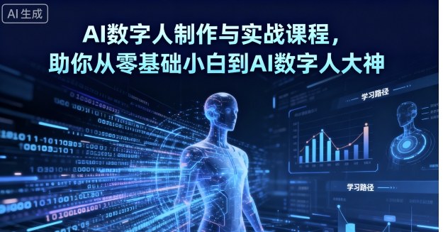 AI数字人制作与实战课程，助你从零基础小白到AI数字人大神-百盟网