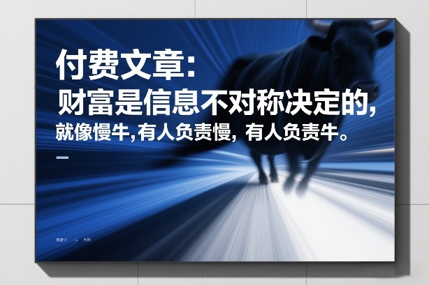 付费文章：财富是信息不对称决定的，就像慢牛，有人负责慢，有人负责牛-百盟网