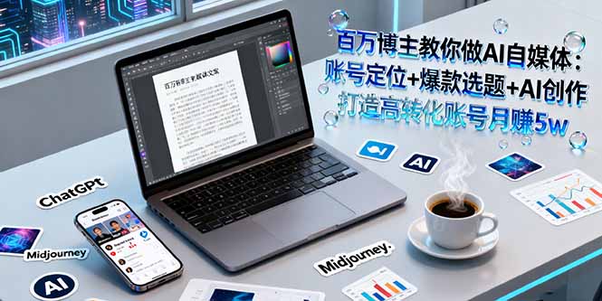 百万博主教你做AI自媒体：账号定位+爆款选题+AI创作 打造高转化账号月赚5w-百盟网