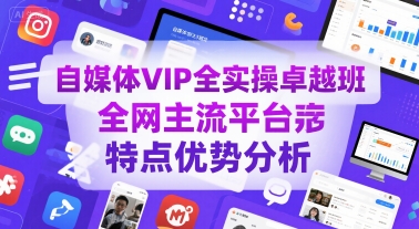 自媒体VIP全实操卓越班，全网主流平台特点优势分析-项目网