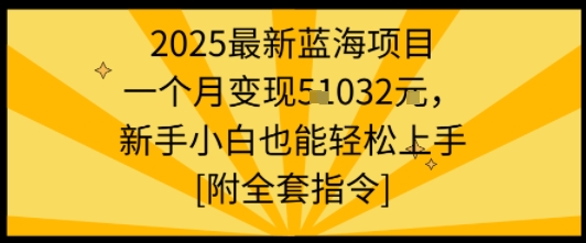 2025最新蓝海项目一个月变现1w+新手小白也能轻松上手【附全套指令】-百盟网