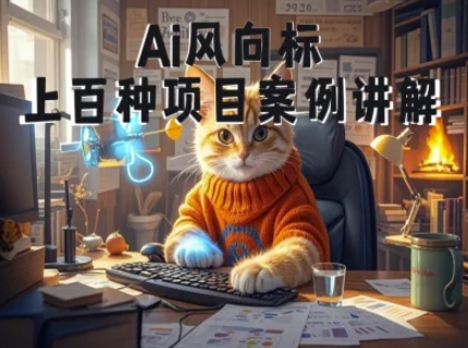 Ai风向标-附100种项目案例玩法-0基础小白到大神ai视频商业应用教学-百盟网