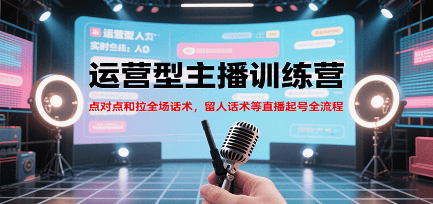 运营型主播训练营，点对点和拉全场话术，留人话术等直播起号全流程(更新8月)-百盟网