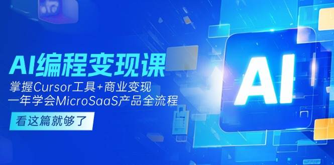AI编程变现课：掌握Cursor工具+商业变现，一年学会MicroSaaS产品全流程-百盟网