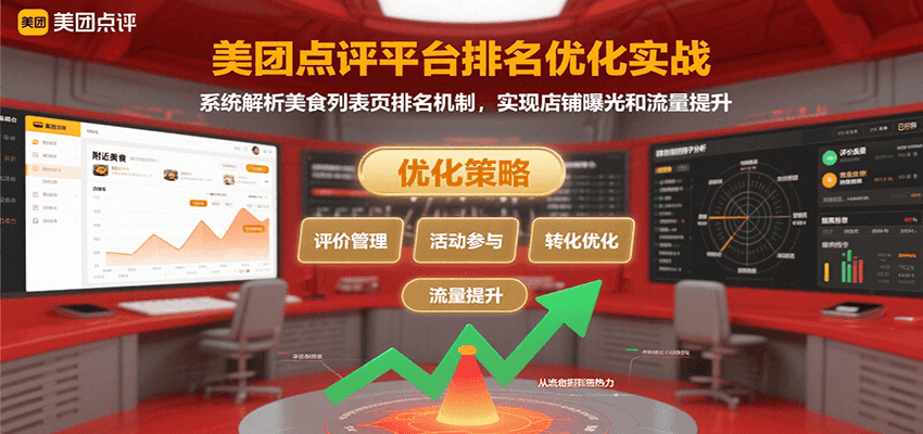 美团点评平台排名优化实战，系统解析美食列表页排名机制，实现店铺曝光和流量提升-百盟网