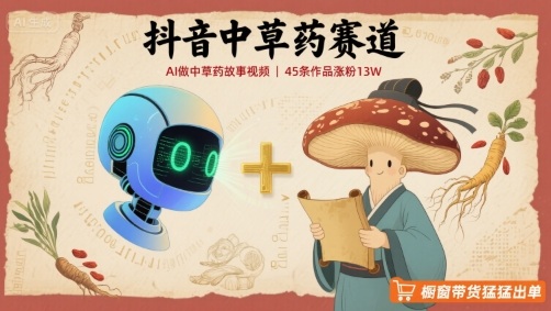 抖音中草药赛道，用AI做中草药故事视频，45条作品涨粉13W，橱窗带货猛猛出单-百盟网