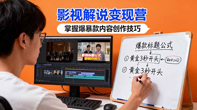 影视解说变现营：通过30+实战案例爆款内容创作技巧，掌握影视解说盈利密码-百盟网