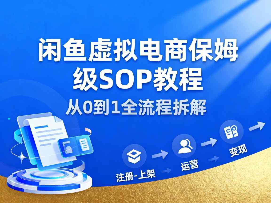 闲鱼虚拟电商，月入轻松过1W，保姆级SOP教程-百盟网