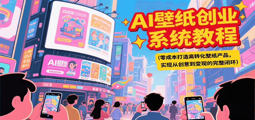 AI壁纸创业系统教程，零成本打造高转化壁纸产品，实现从创意到变现的完整闭环-百盟网