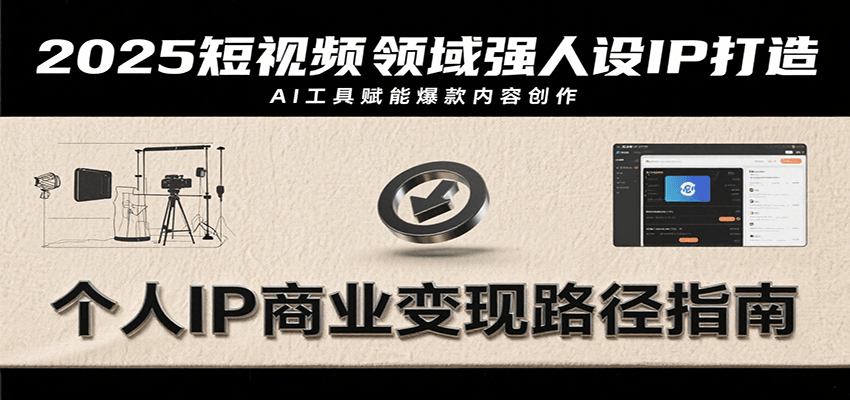 2025短视频领域强人设IP打造，结合爆款案例与AI工具应用，从个人出镜到商业成交转化-优创网