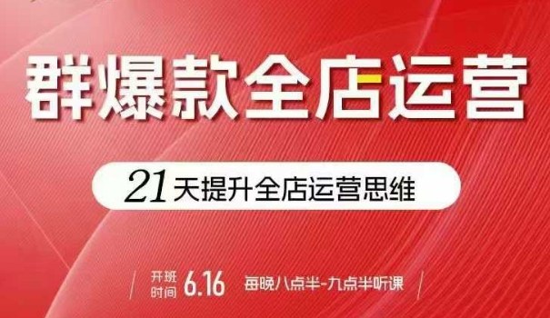 贾真电商群爆款全店运营，21天提升全店运营思维，起店、全店运营爆款不断-百盟网