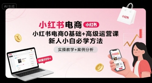 小红书电商0基础+高级运营课，新人小白必学方法，实操教学+案例分析-百盟网