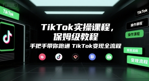 TikTok实操课程，保姆级教程，手把手带你跑通TikTok变现全流程-百盟网