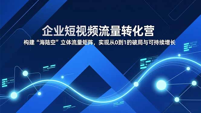 企业短视频流量转化营，构建“海陆空”立体流量矩阵，实现从0到1的破局与可持续增长-百盟网