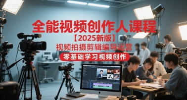 全能视频创作人课程【2025新版】视频拍摄剪辑编导运营，零基础学习视频创作(更新)-百盟网