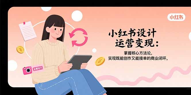 小红书设计运营变现：掌握核心方法论，实现既能创作又能接单的商业闭环-时光资源网