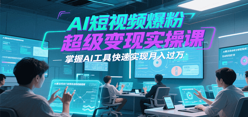 AI短视频爆粉超级变现实操课，掌握AI工具快速实现月入过万-百盟网
