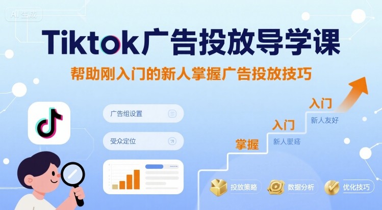 Tiktok广告投放导学课，帮助刚入门的新人掌握广告投放技巧-百盟网