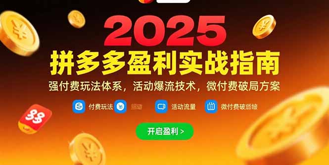 拼多多盈利实战指南，强付费玩法，活动爆流技术，微付费破局方案(更新7月-百盟网