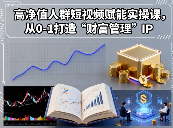 高净值人群短视频赋能实操课，从0-1打造“财富管理”IP-百盟网
