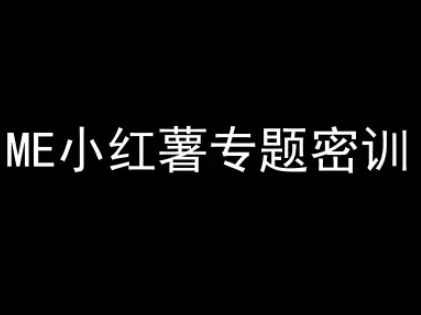 ME小红薯专题密训-小红书电商教程-百盟网