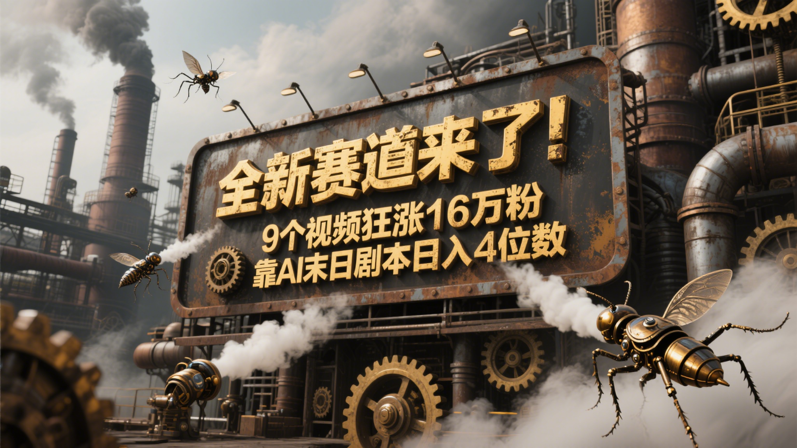 全新赛道来了！9个视频狂涨16万粉，靠AI末日剧本日入4位数，评论区爆肝追更！-智宝网创