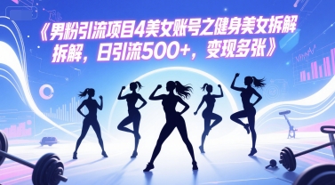 男粉引流项目4美女账号之健身美女拆解，日引流500+，变现多张-百盟网