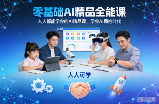 零基础AI精品全能课,人人都能学会的AI精品课,学会AI拥抱时代-百盟网